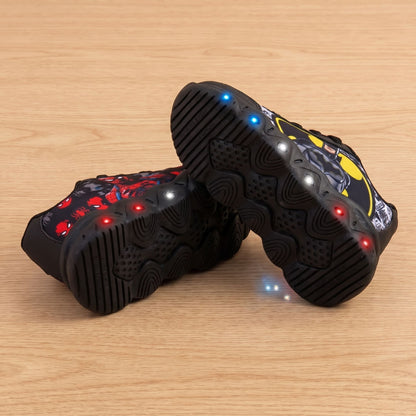 Kit 2 tênis LED: Homem-Aranha e Batman